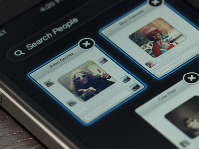 Mobile Chat Select iPhone UI avatar chat design grid interface iphone mobile search ui