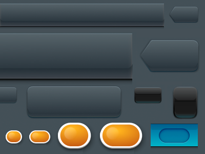 Dark UI aqua back badge buttons dark gui ipad iphone jelly