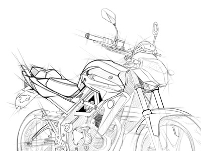 AndyToonz Bike Sketch WIP art bike concept concept art design illustration motorcycle pencil sketch tablet wacom