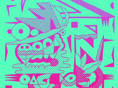 Glowing Halftones abstract bright eyes geometry gradient halftone illustration neon