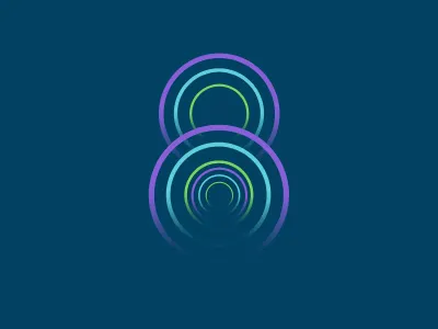 nice8 blue circle dark design gradient green light logo pink