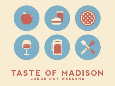 Taste of Madison Icons beverage design food icon illustration madison taste