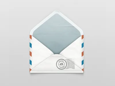 Envelope - WIP app blue envelope icon letter mail red stamp web