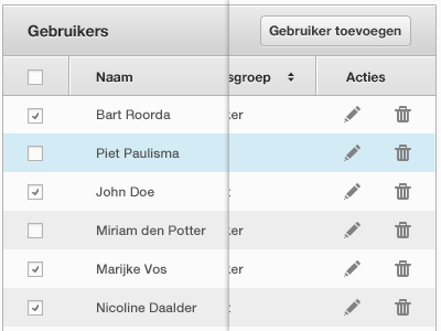 Data table interface table ui user interface website