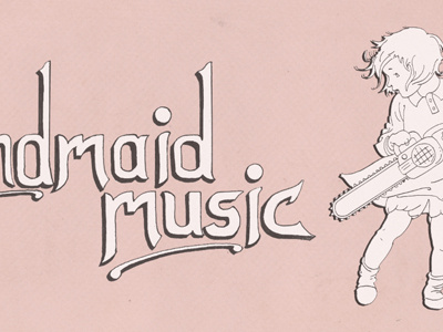 Handmaid Music Logo hand made illustration music typography vintage