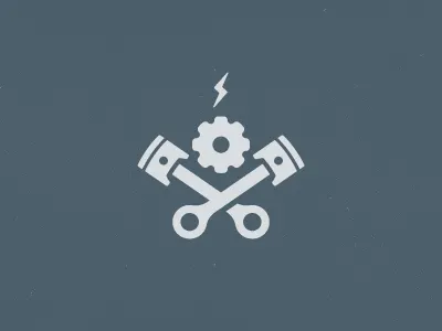 Logo Leftovers gear identity leftover logo mark piston spark