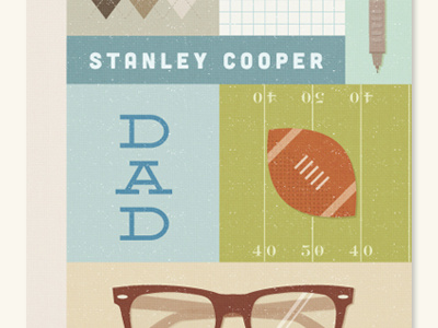 father's day football mid century retro texture vintage