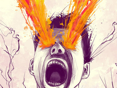 Power illustration laser orange power