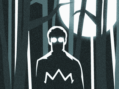 Kevin #2 black and white cartoon character dark design forrest illustration kevin moonlight night sin city vector