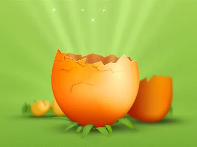 Easter Egg... Broken dust easter egg grass holiday illustration magic