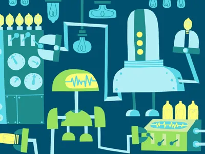 Which switch to switch? blue dial green lightbulb robot switch yellow