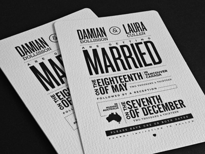 Save The Date: Final invitation print type typography wedding