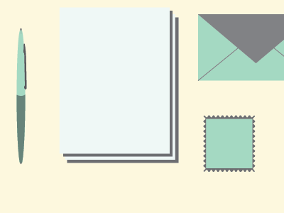 "How to Post a Letter" Instructional Poster design illustration instructional pen poster