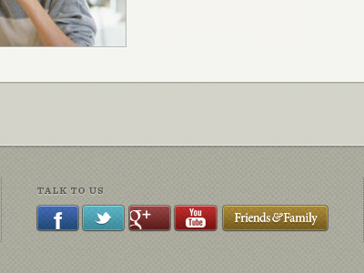Social Buttons button buttons facebook google interface social texture twitter ui