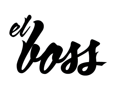 El Boss black calligraphy lettering script type typography