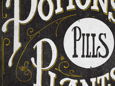 Pills gold ornaments pills screen print type vices