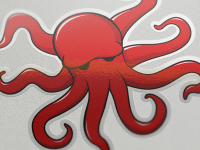 Monster Octopus animal decal design fish illustration logo nautical octopus red sea squid sticker sushi tentacles