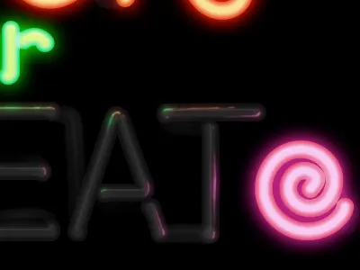 Treat illustration neon psd sign treat vector