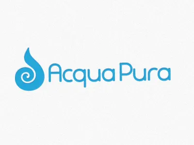 Acquapura 02 brand drop emboss fluid logo sea soft water water wave