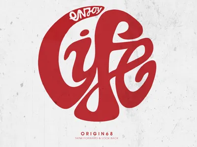 Enjoy Life circle fonts life origin68 stamp text typography