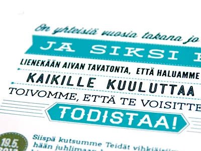 Wedding invitation design print typography