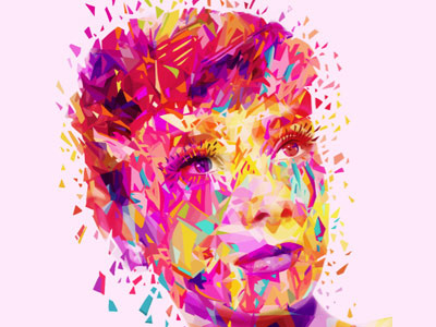 Audrey Wip abstract actress alessandro pautasso audrey hepburn colors divas illustration kaneda kaneda99 portrait woman