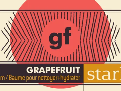 Grapefruit closeup design illustration label packaging skincare typography