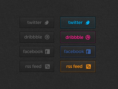 5:81 AM Social Buttons buttons social texture