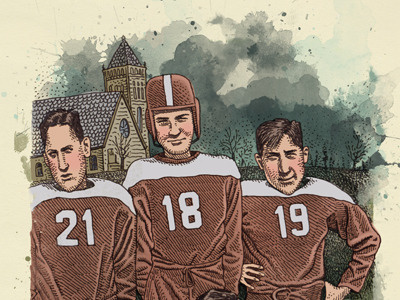 Football family football high school illustration ink mario moleskine old pen photo players portrait watercolor zucca