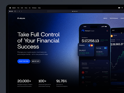 Landing Page Design for Crypto Exchange Platform bitcoin blockchain corporate website crypto crypto currency crypto trading crypto wallet crypto web cryptocurrency ethereum exchange finance fintech home page landing page solana wallet web web design website