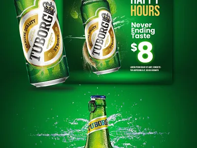 Tuborg happy hours post design beerpostdesign contentmarketing graphic design photoshop socialmedia tubourg ui