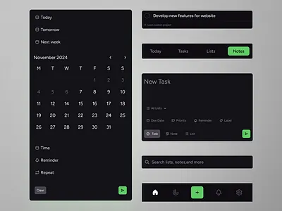 Task manager components design system ui design ui elements