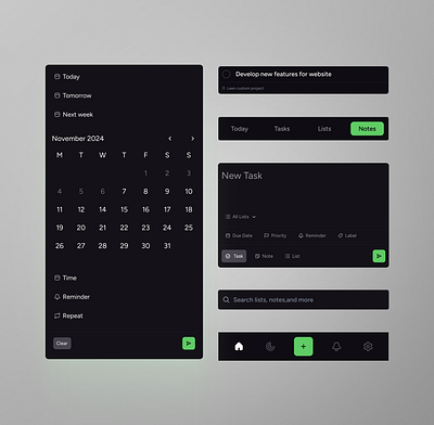 Task manager components design system ui design ui elements