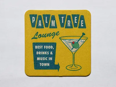 Puma Golf Palm Tree Lounge 1 of 3 cocktail golf illustration martini palm springs puma golf vintage coaster