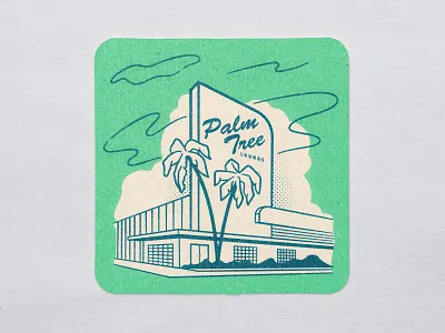 Puma Golf Palm Tree Lounge 3 of 3 golf illustration palm springs palm tree puma golf vintage coaster