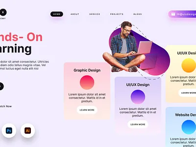 Online Learning Website animation branding ui ux website us