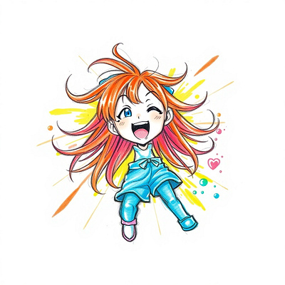 Joyful Anime Character Illustration animation