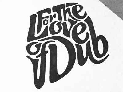 Love Of Dub Inked black ink poster typographic vw campervan