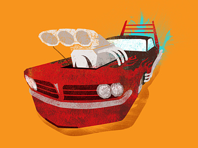 Vroom car hot rod illustration