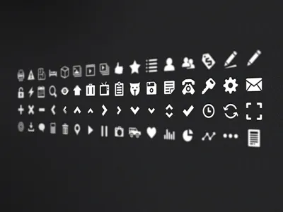 Icons for Tablet black gray icons vector white