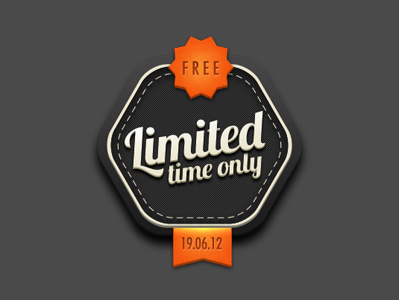 Retro Badge #2 black edition free limited orange retro ribbon rubber