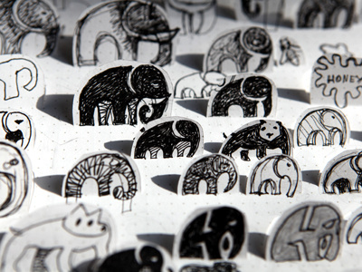 Elephant Sketches drawing elephant logo mark milash sketch