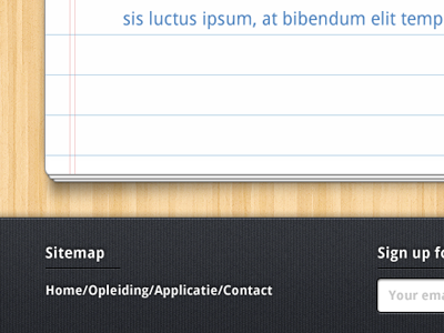 Stacked Paper & Footer design footern paper homepage lines sitemap stacked ui ux wood