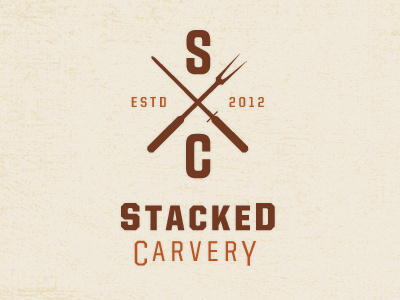 Stacked Carvery Logo branding graphic design illustration logo