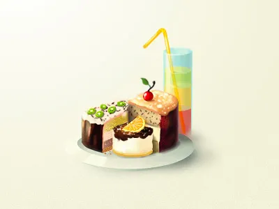Sweet diagrams cake icon illustation