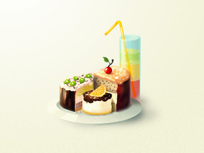 Sweet diagrams cake icon illustation