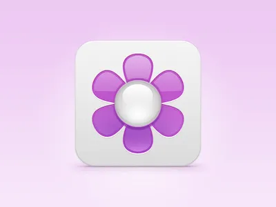 Flower Power apple flower icon ios light pink purple shiny