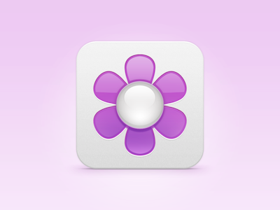 Flower Power apple flower icon ios light pink purple shiny