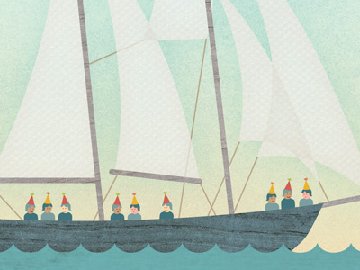 Party Boat illustration invitation