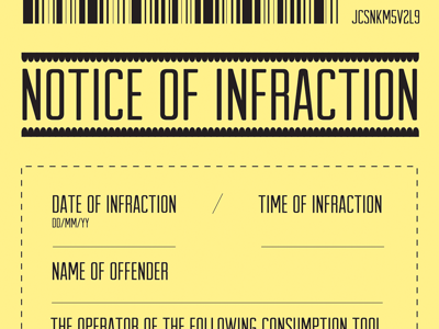 Notice of Infraction typography